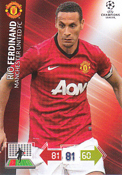 Rio Ferdinand Manchester United 2012/13 Panini Adrenalyn XL CL #138
